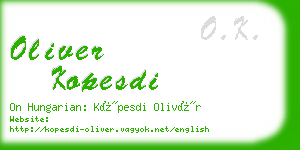 oliver kopesdi business card